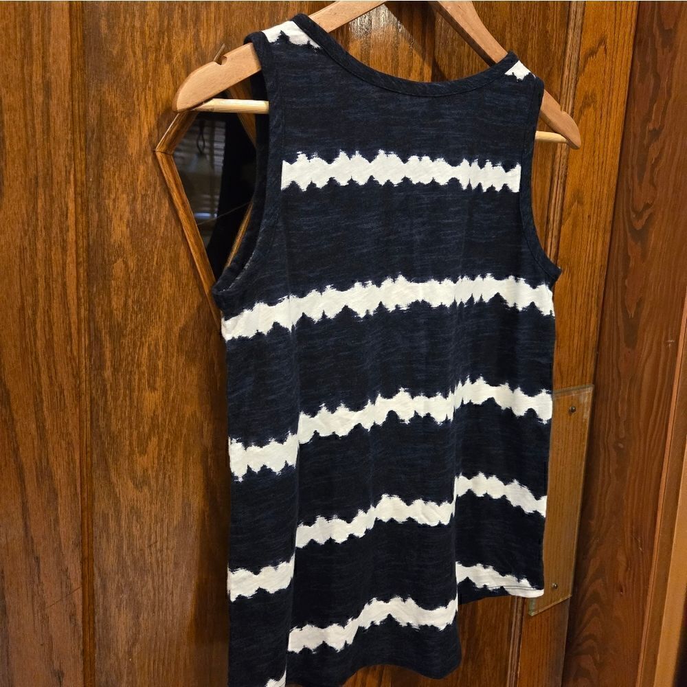 Eddie Bauer Striped Tie Dyed V Neck Tank Top Cotton XSMALL NWOT - Picture 5 of 9